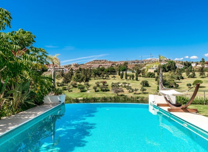 Frontline Golf 6 Bedroom Andalusian Villa with Sea Views in Atalaya, Benahavis | Image 1