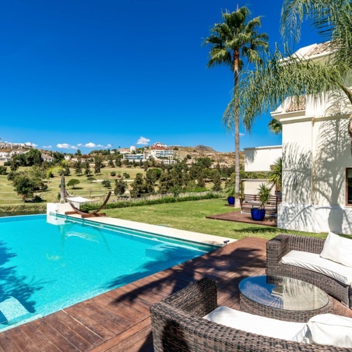 Frontline Golf 6 Bedroom Andalusian Villa with Sea Views in Atalaya, Benahavis | Image 19