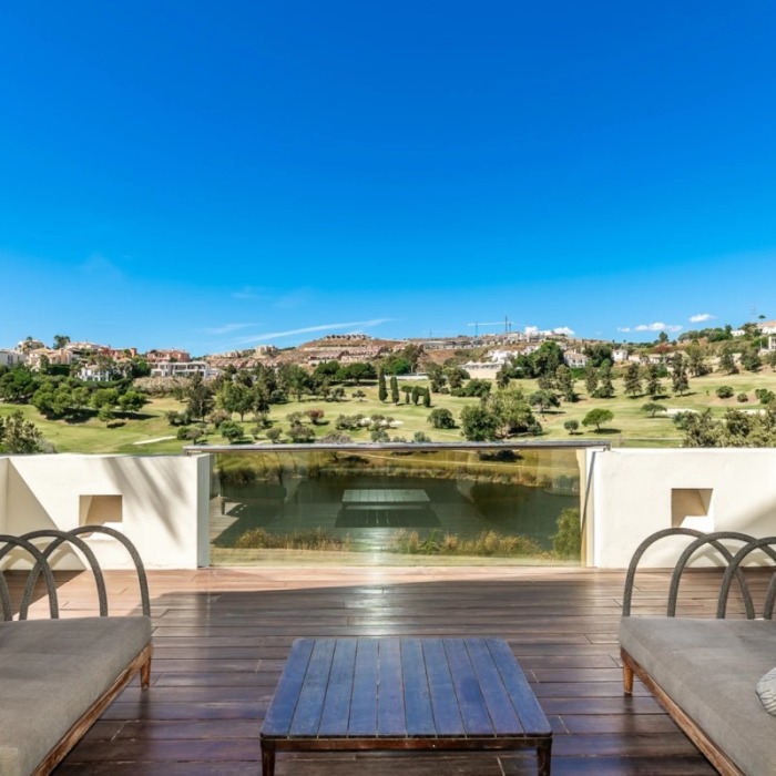 Frontline Golf 6 Bedroom Andalusian Villa with Sea Views in Atalaya, Benahavis | Image 9